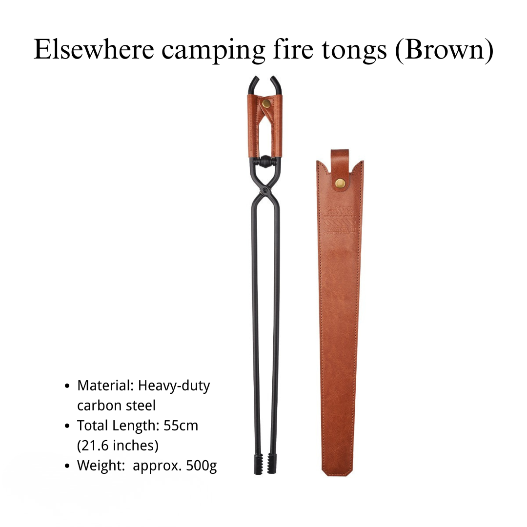 Elsewhere Camping Fire Tongs (Black/Brown)