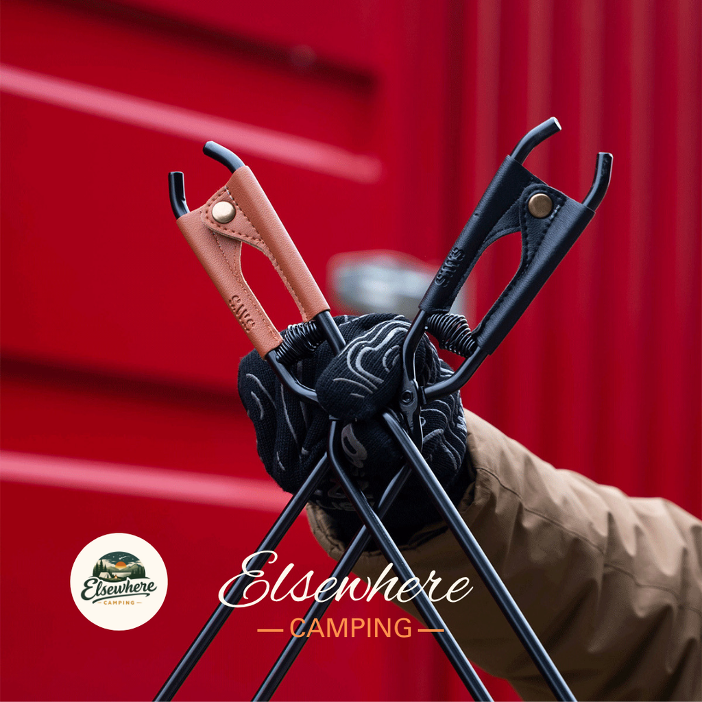 Elsewhere Camping Fire Tongs (Black/Brown)
