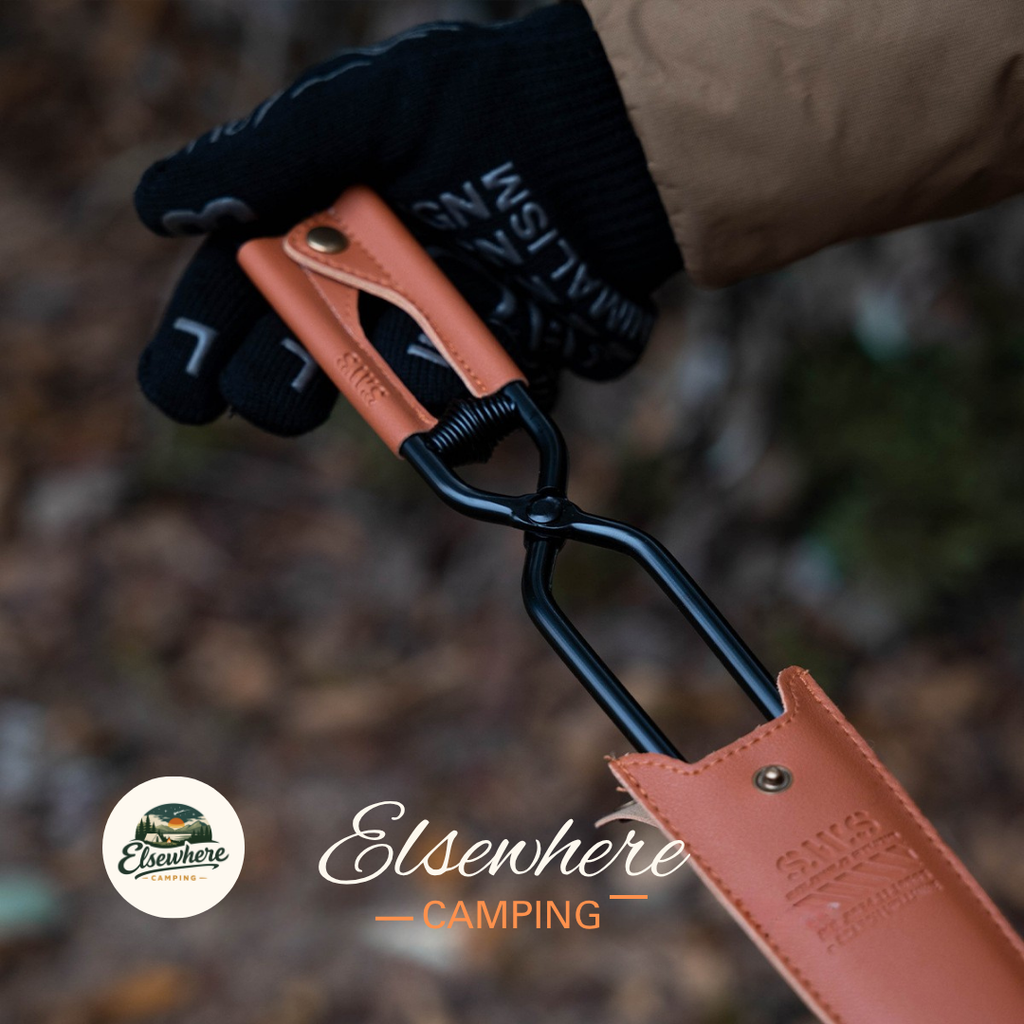 Elsewhere Camping Fire Tongs (Black/Brown)
