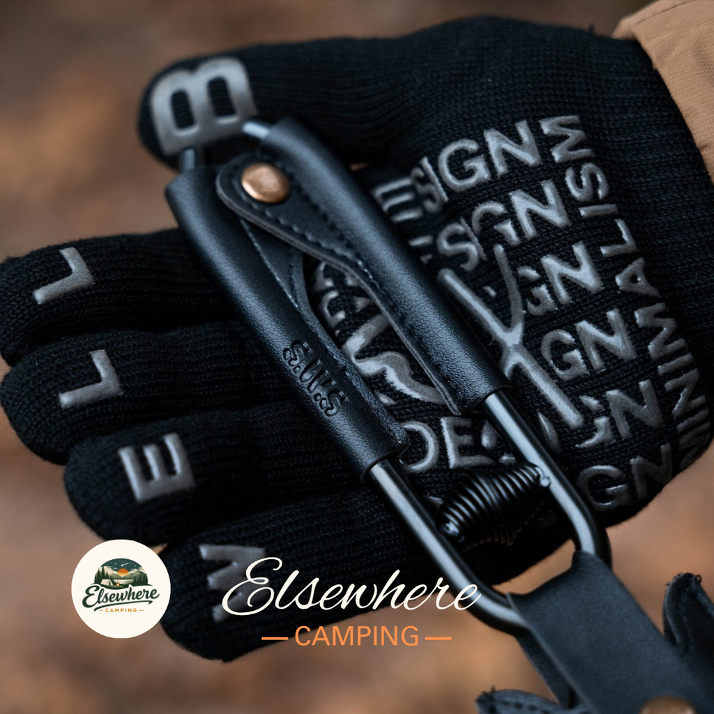 Elsewhere Camping Fire Tongs (Black/Brown)