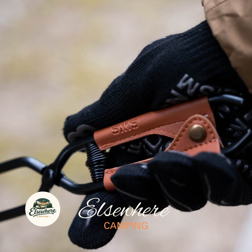 Elsewhere Camping Fire Tongs (Black/Brown)