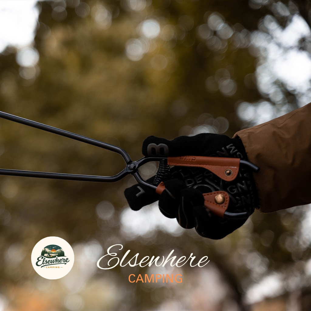Elsewhere Camping Fire Tongs (Black/Brown)