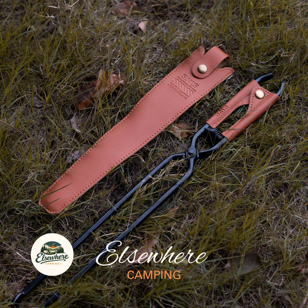 Elsewhere Camping Fire Tongs (Black/Brown)