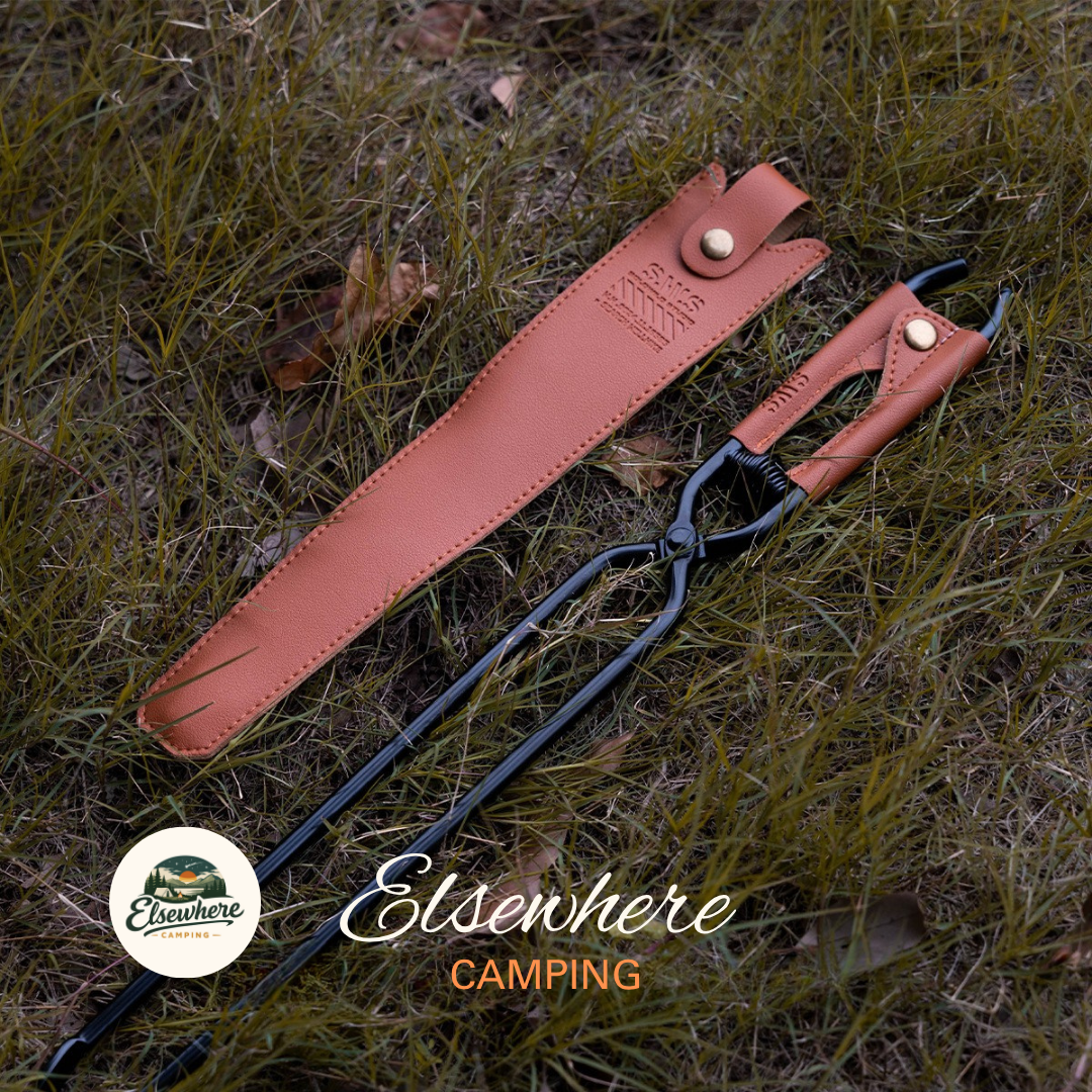 Elsewhere Camping Fire Tongs (Black/Brown)