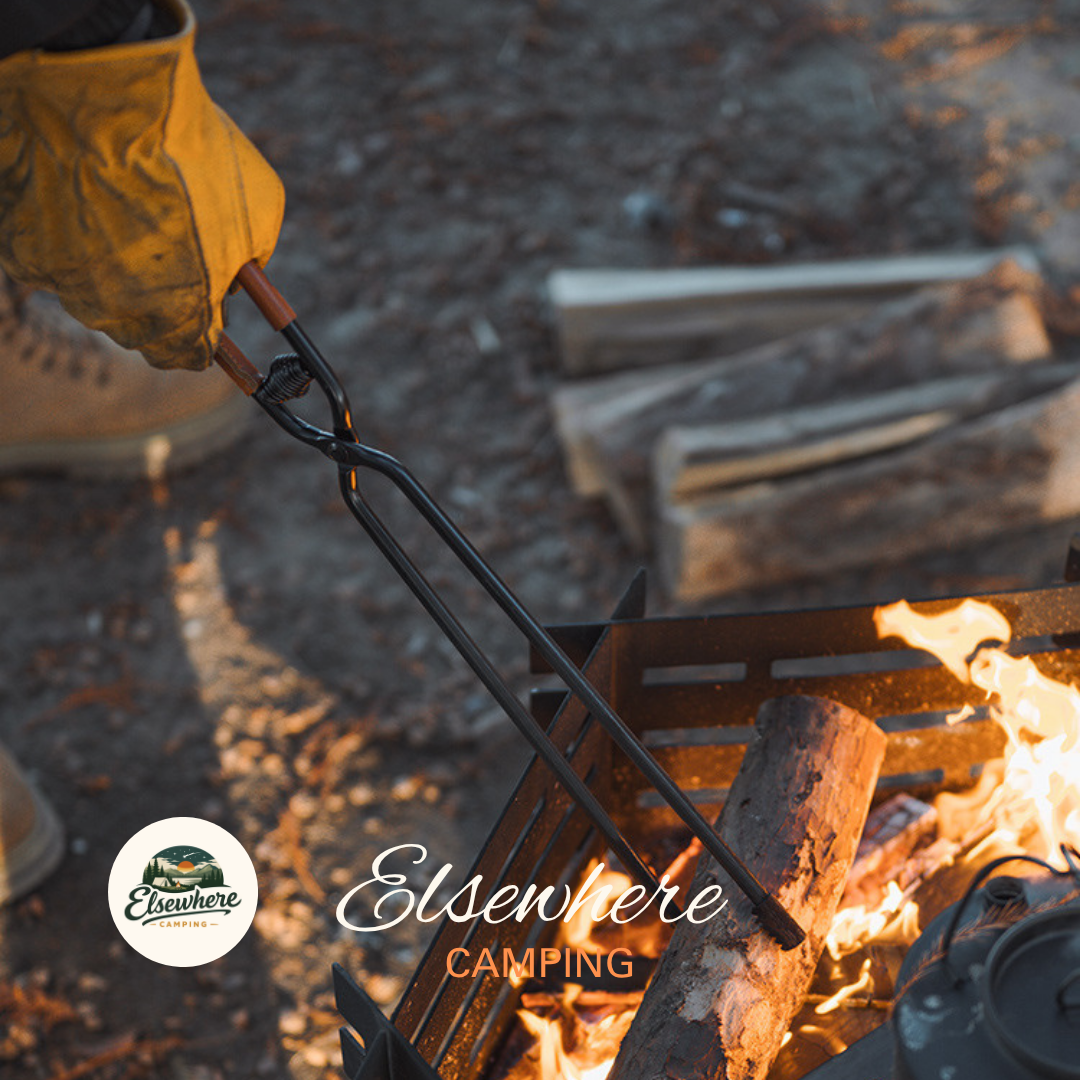 Elsewhere Camping Fire Tongs (Black/Brown)